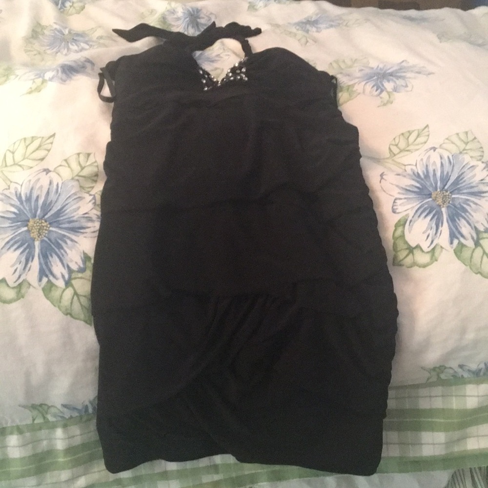Black halter dress